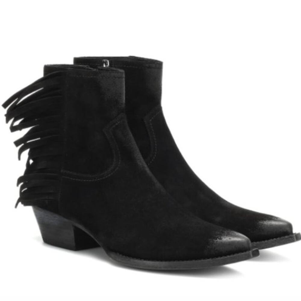 Saint Laurent Lukas Black Heeled Ankle Boot